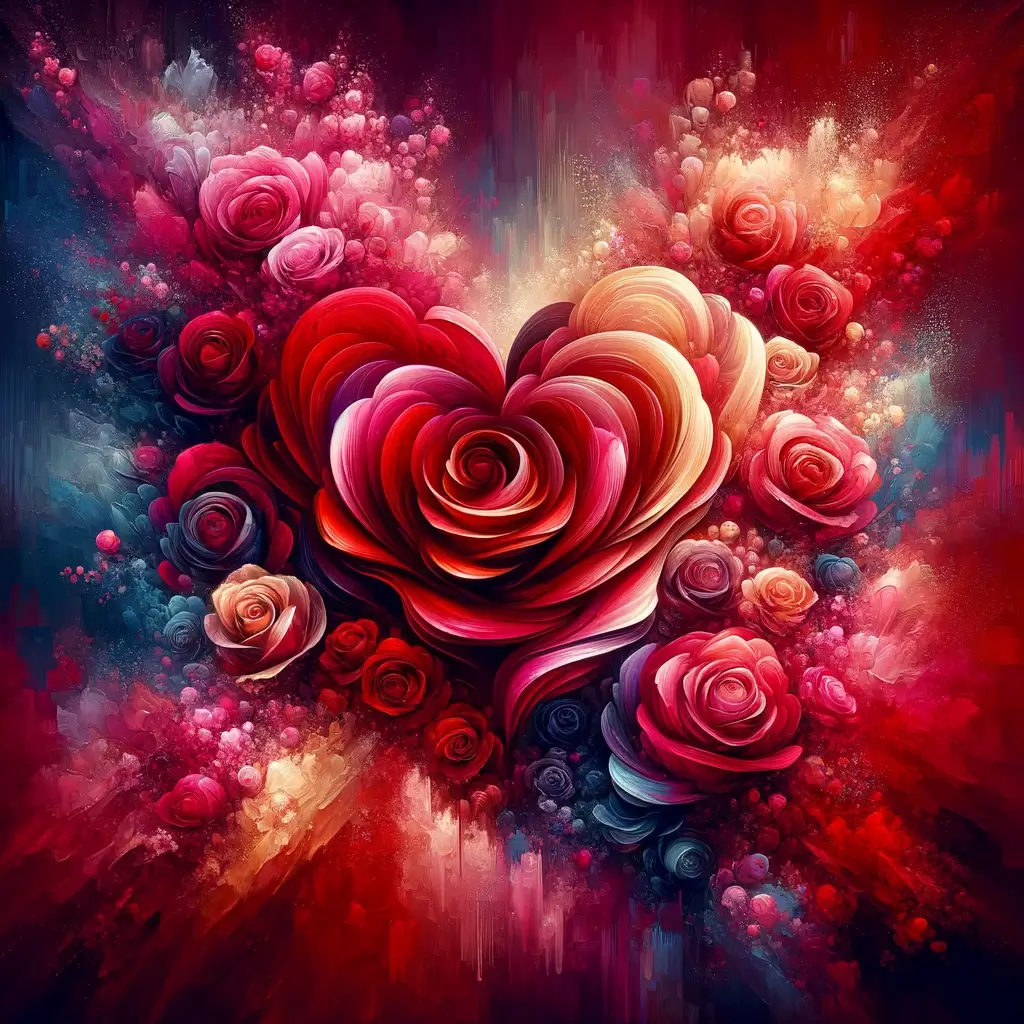 Herz und Rosen Valentinstagsbild