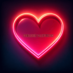 Leuchtendes Neon-Herz auf Dunklem Hintergrund – Frohlichen Valentinstag