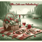 Romantisches Valentinstag-Picknick-Szenenbild