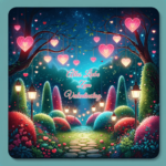 Verzauberter Garten bei Nacht – Valentinstag Fantasie Bild