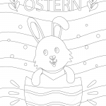 Frohe Ostern Ausmalbilder Kaninchen und Eier
