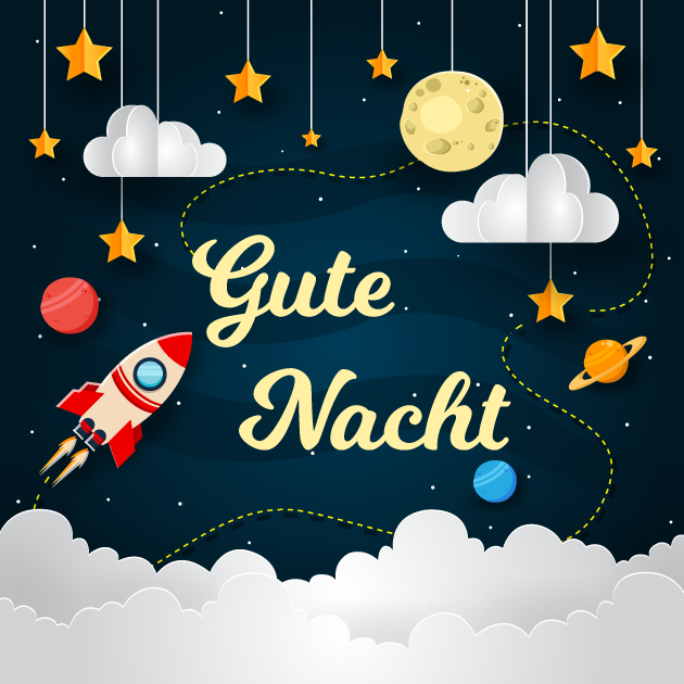 Gute Nacht Sterne und Raum