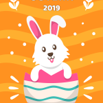 Osterhase sagt frohe Ostern 2019