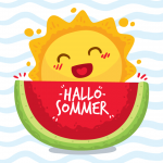 Hallo Summer Sonne und Wassermelone