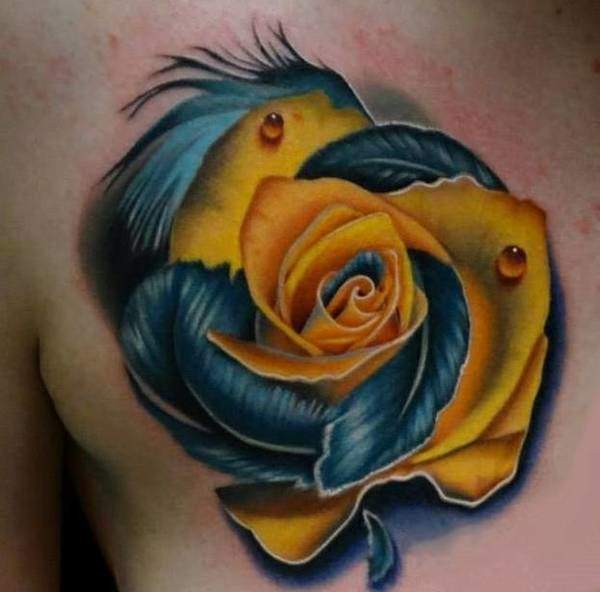 Brust Tattoo Rose 3