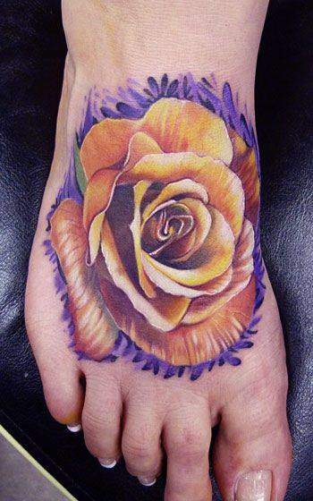 Tattoo Rose Fuß 2