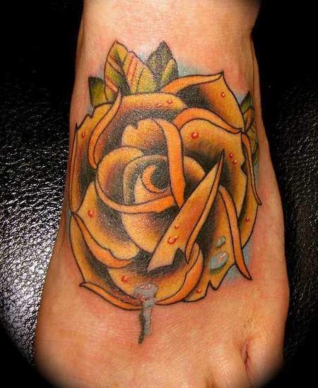 Tattoo Rose Fuß 4