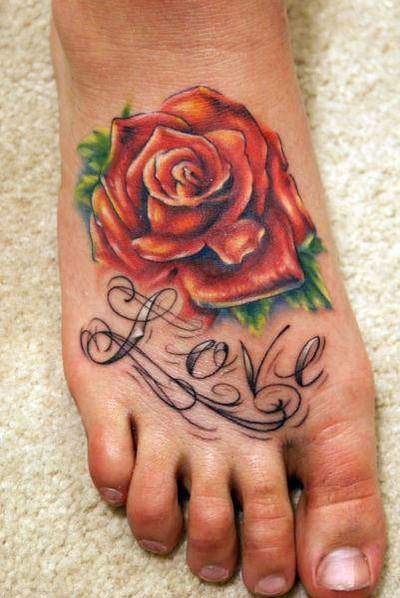 Tattoo Rose Fuß 8
