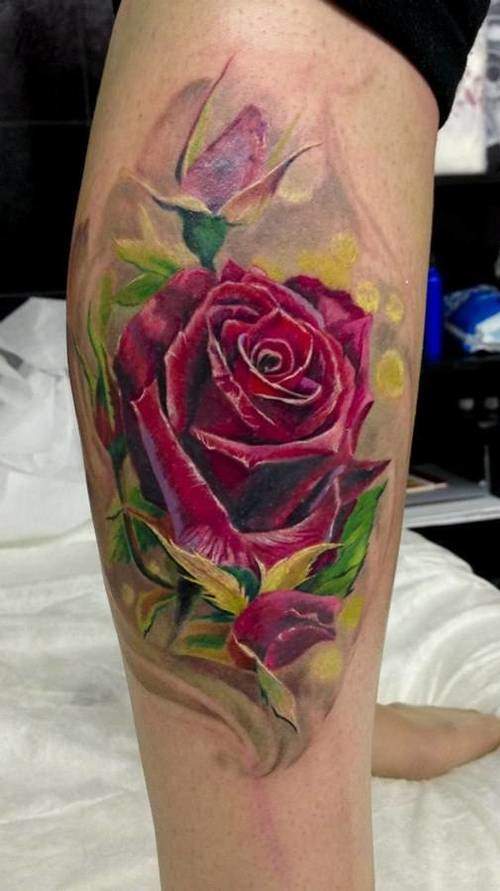 Tattoo Rose Fuß