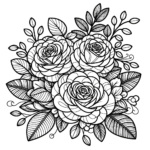 Ausmalbilder Blumen – Elegante Rosen