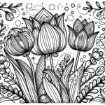 Ausmalbilder Blumen -Erstaunliche Tulpen