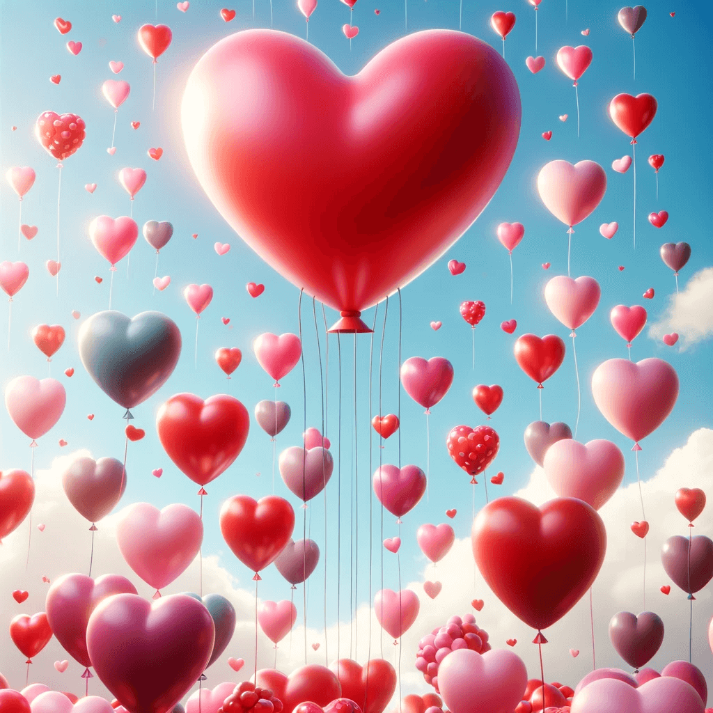 Liebe im Aufstieg: Valentinstagsballons