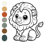 Ausmalbilder für Kinder – Freundlicher Löwe