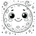 Ausmalbilder für Kinder – Mondlicht-Lächeln