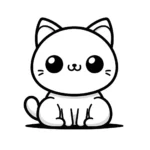 Einfaches Cartoon-Katze Ausmalbild