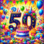 Glückwünsche zum 50. Geburtstag – Farbenfest: 50 Jahre Feier