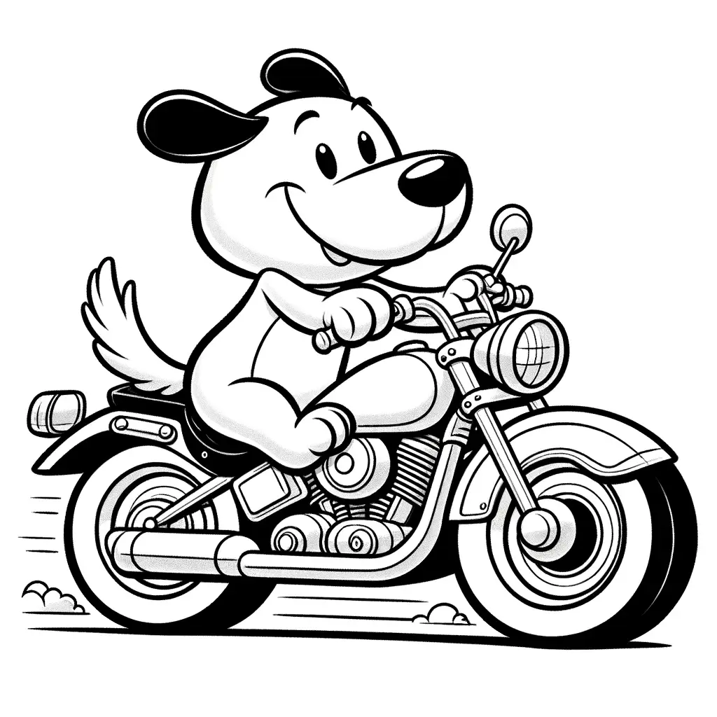 Hund Fährt Motorrad Ausmalbild