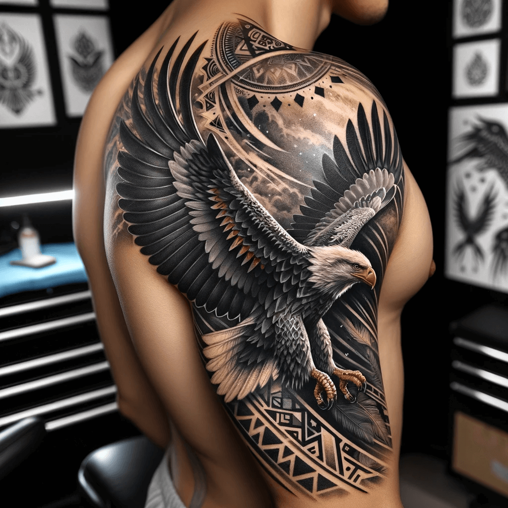 Adler-Schultertattoo-Design