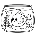 Alleiniger Fisch: Eine Fröhliche Aquarium Malvorlage