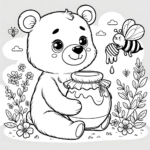Bär und Honig Ausmalbild