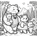 Bärenfamilie – Ausmalbild