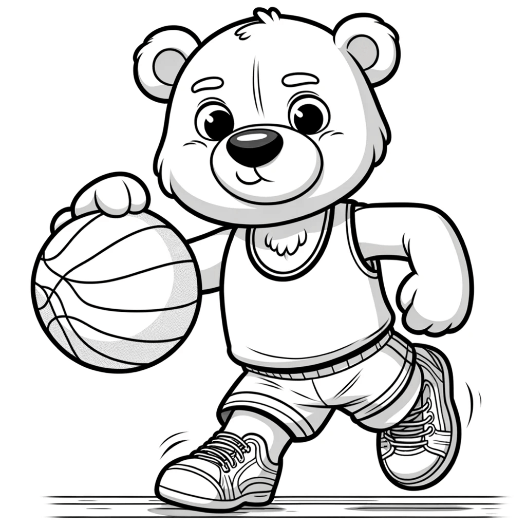Basketballspieler Bär - Ausmalbild