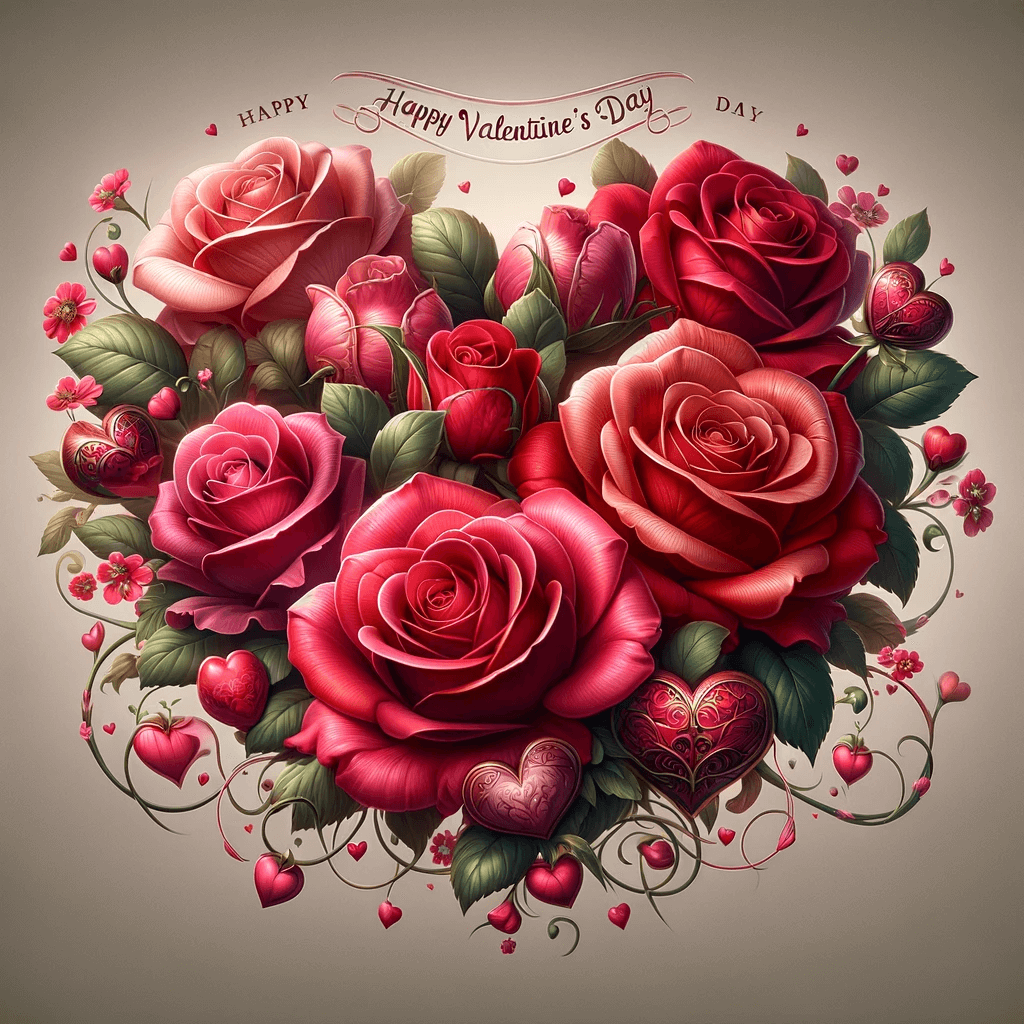 Blumenstrauß der Liebe - Happy Valentine's Day