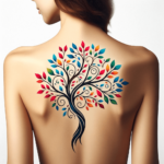 Buntes Rücken-Tattoo-Design