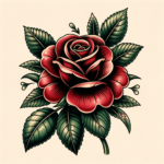 Ein Vintage-Rosen-Tattoo