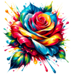 Ein farbenfrohes Rosen-Tattoo
