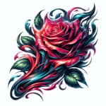 Ein lebhaftes Rosen-Tattoo
