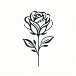 Ein minimalistisches Rosen-Tattoo