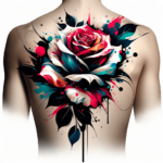 Ein modernes Rosen-Tattoo