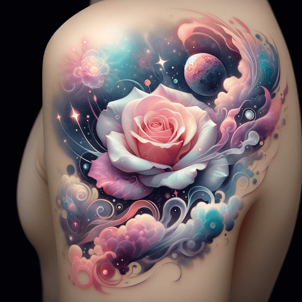 Ein surreales Rosen-Tattoo
