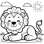Einfache Löwen-Malvorlage für Kleinkinder