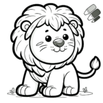 Einfache und Spaßige Löwen-Malvorlage für Kleine Kinder