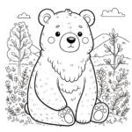 Einfacher Bär – Ausmalbild