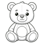 Einfaches und Süßes Teddybär Ausmalbild