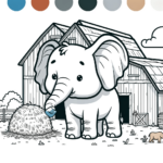 Elefanten Malvorlagen – Elefant auf dem Bauernhof 2