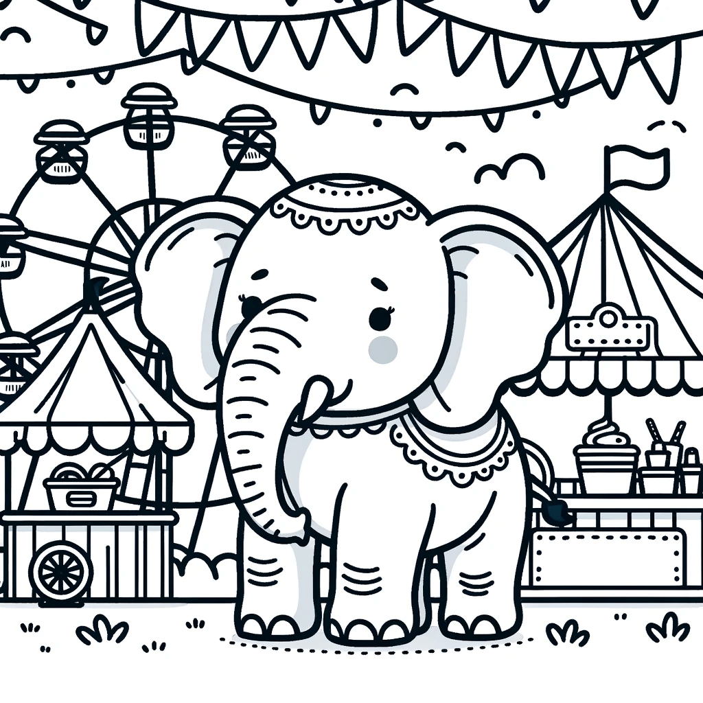 Elefanten Malvorlagen - Elefant auf dem Karneval