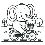 Elefanten Malvorlagen – Elefant auf einem Fahrrad