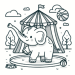 Elefanten Malvorlagen – Elefant im Zirkus