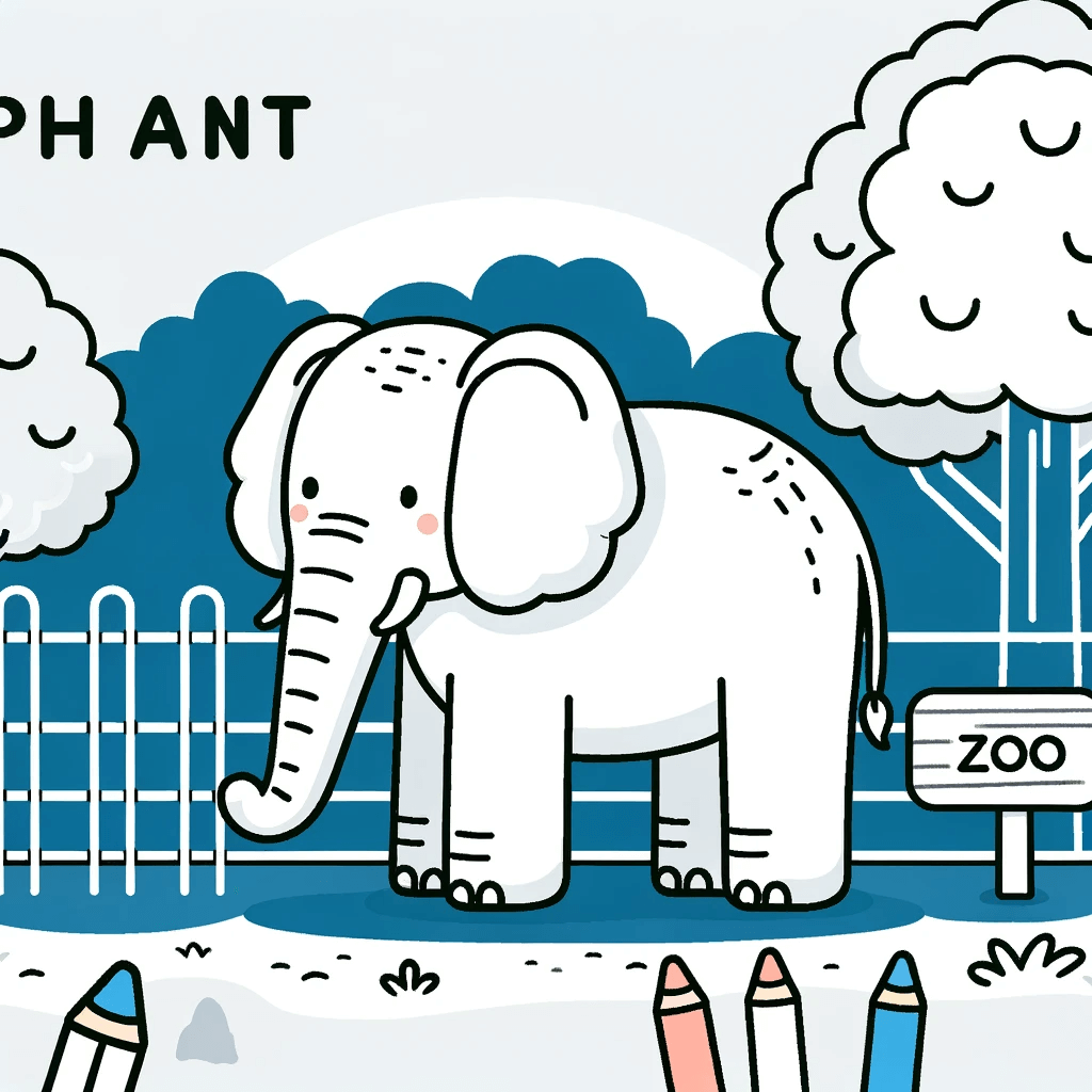 Elefanten Malvorlagen - Elefant im Zoo