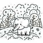 Elefanten Malvorlagen – Elefantens Schneetag 2