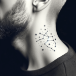 Feines und Elegantes Sternbild Hals-Tattoo-Design für Männer