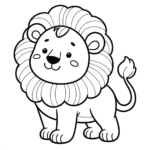 Freundliche Löwen-Malvorlage für Kleinkinder