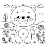 Freundlicher Bär – Ausmalbild 2