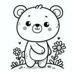 Freundlicher Bär – Ausmalbild 3