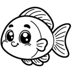 Freundlicher Fisch: Eine Einfache Malvorlage