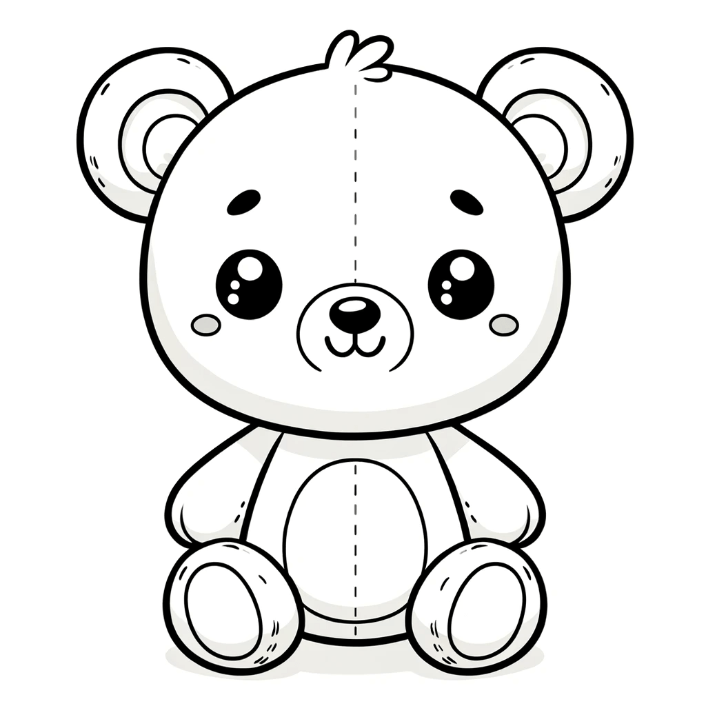 Fröhliche Teddybär-Ausmalbild